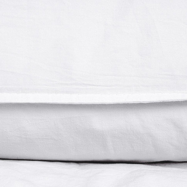 100% Cotton Duvet Cover Set Stone Washed | White | Single - 135cm (W) x 200cm (L) - The Bedding & Blankets Store