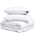 100% Cotton Duvet Cover Set Stone Washed | White | Single - 135cm (W) x 200cm (L) - The Bedding & Blankets Store