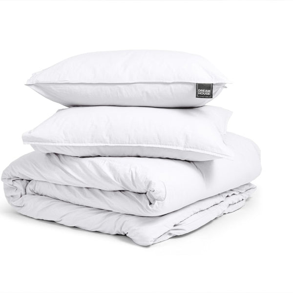 100% Cotton Duvet Cover Set Stone Washed | White | Single - 135cm (W) x 200cm (L) - The Bedding & Blankets Store