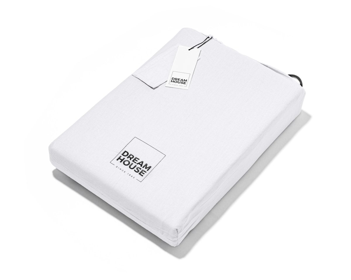 100% Cotton Duvet Cover Set Stone Washed | White | Single - 135cm (W) x 200cm (L) - The Bedding & Blankets Store