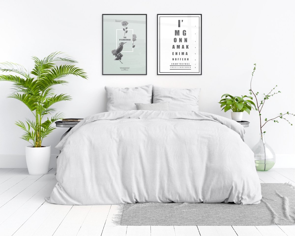 100% Cotton Duvet Cover Set Stone Washed | White | Single - 135cm (W) x 200cm (L) - The Bedding & Blankets Store