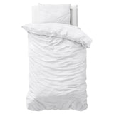 100% Cotton Duvet Cover Set Stone Washed | White | Single - 135cm (W) x 200cm (L) - The Bedding & Blankets Store