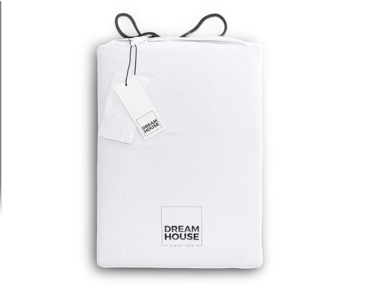 100% Cotton Duvet Cover Set Stone Washed | White | Single - 135cm (W) x 200cm (L) - The Bedding & Blankets Store