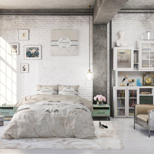 100% Cotton Duvet Cover Set Suite 2 | Taupe | Twin - 155cm (W) x 200cm (L) - The Bedding & Blankets Store