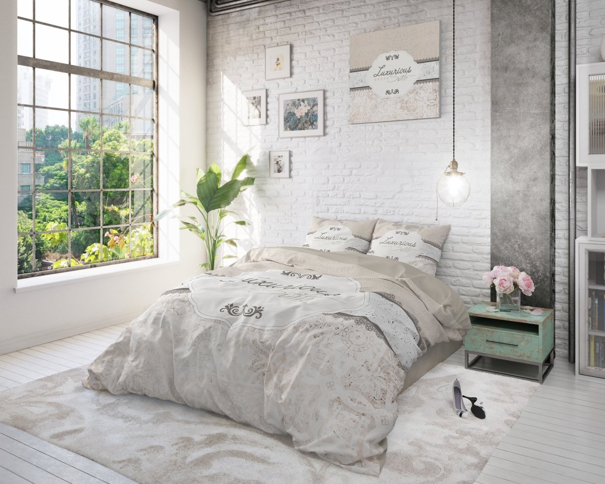 100% Cotton Duvet Cover Set Suite 2 | Taupe | Twin - 155cm (W) x 200cm (L) - The Bedding & Blankets Store