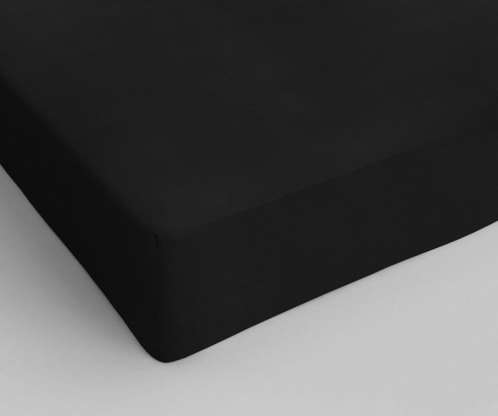 100% Cotton Fitted Sheet | Black | Single Narrow (EU) 70 x 200cm (L) x 30cm (D) - The Bedding & Blankets Store