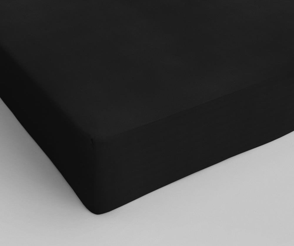 100% Cotton Fitted Sheet | Black | Single Narrow (EU) 70 x 200cm (L) x 30cm (D) - The Bedding & Blankets Store