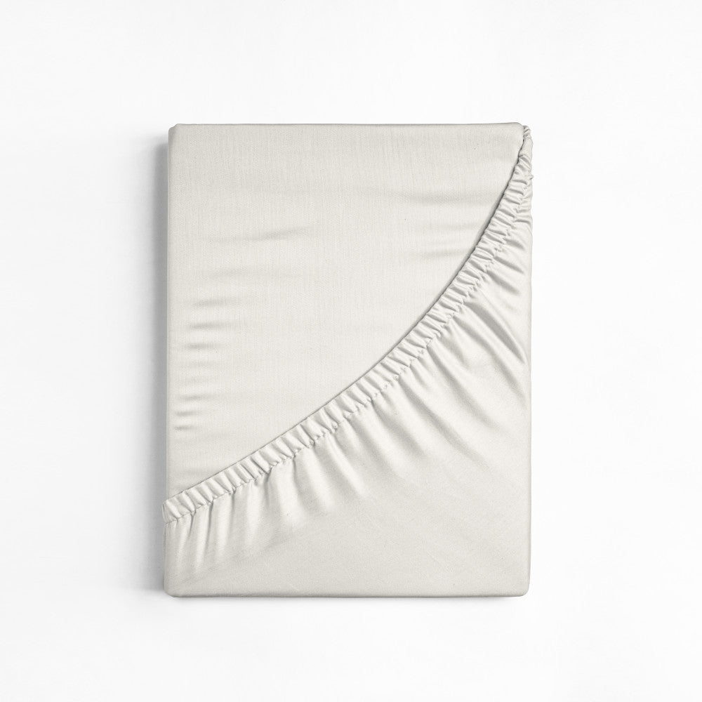 100% Cotton Fitted Sheet | Cream | Single Narrow (EU) 70 x 200cm (L) x 30cm (D) - The Bedding & Blankets Store