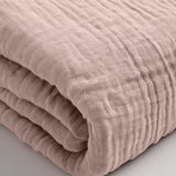 100% Cotton Fitted Sheet Mousseline | Blush Pink | Double 140 x 200cm (L) x 30cm (D) - The Bedding & Blankets Store