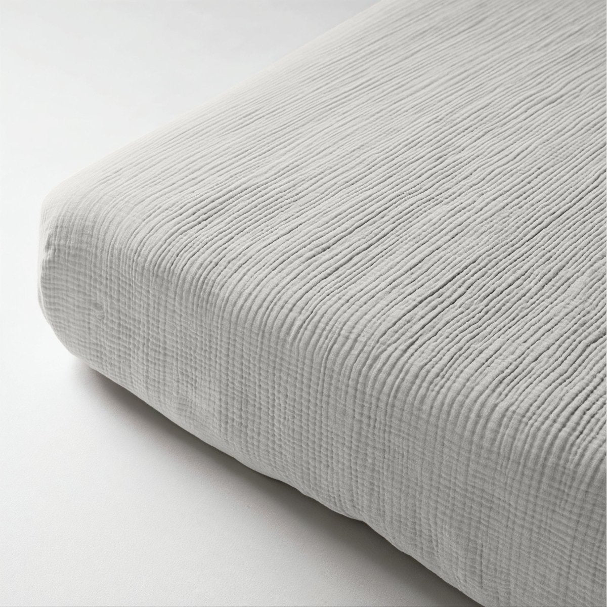 100% Cotton Fitted Sheet Mousseline | Cream | Double 140 x 200cm (L) x 30cm (D) - The Bedding & Blankets Store