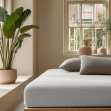 100% Cotton Fitted Sheet Mousseline | Cream | Double 140 x 200cm (L) x 30cm (D) - The Bedding & Blankets Store