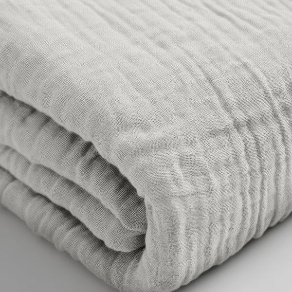 100% Cotton Fitted Sheet Mousseline | Cream | Double 140 x 200cm (L) x 30cm (D) - The Bedding & Blankets Store