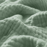 100% Cotton Fitted Sheet Mousseline | Green | Double 140 x 200cm (L) x 30cm (D) - The Bedding & Blankets Store