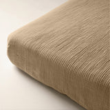 100% Cotton Fitted Sheet Mousseline | Nude | Double 140 x 200cm (L) x 30cm (D) - The Bedding & Blankets Store
