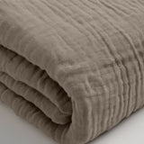 100% Cotton Fitted Sheet Mousseline | Taupe | Double 140 x 200cm (L) x 30cm (D) - The Bedding & Blankets Store