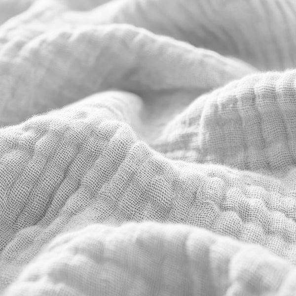 100% Cotton Fitted Sheet Mousseline | White | Double 140 x 200cm (L) x 30cm (D) - The Bedding & Blankets Store