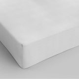 100% Cotton Fitted Sheet | White | Single Narrow (EU) 70 x 200cm (L) x 30cm (D) - The Bedding & Blankets Store