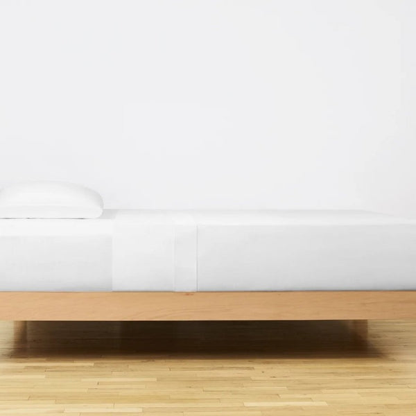 100% Cotton Flat Sheet | White | Single Long - 150cm (W) x 250cm (L) - The Bedding & Blankets Store