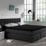 100% Cotton Jersey Fitted Sheet for Split Topper | Black | Single - 140cm (W) x 200cm (L) - The Bedding & Blankets Store