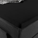 100% Cotton Jersey Fitted Sheet for Split Topper | Black | Single - 140cm (W) x 200cm (L) - The Bedding & Blankets Store