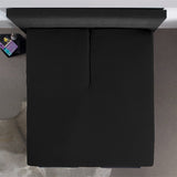 100% Cotton Jersey Fitted Sheet for Split Topper | Black | Single - 140cm (W) x 200cm (L) - The Bedding & Blankets Store