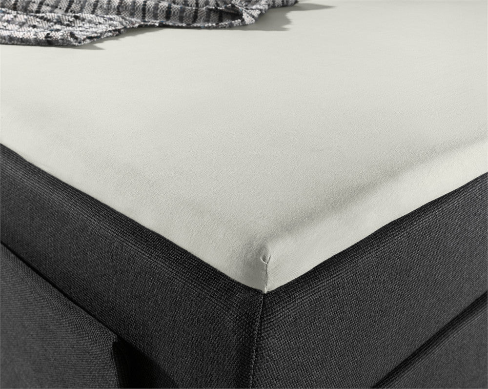 100% Cotton Jersey Fitted Sheet for Split Topper | Cream | Single - 140cm (W) x 200cm (L) - The Bedding & Blankets Store