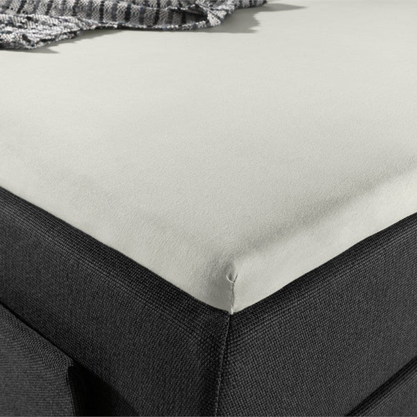 100% Cotton Jersey Fitted Sheet for Split Topper | Cream | Single - 140cm (W) x 200cm (L) - The Bedding & Blankets Store