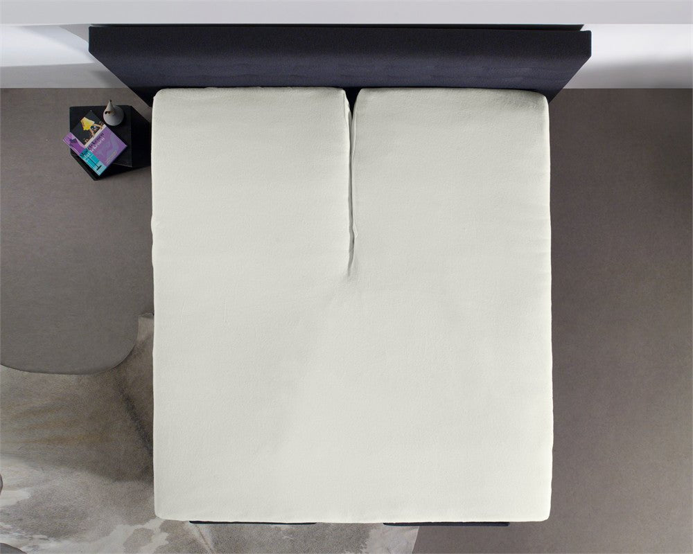 100% Cotton Jersey Fitted Sheet for Split Topper | Cream | Single - 140cm (W) x 200cm (L) - The Bedding & Blankets Store