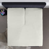 100% Cotton Jersey Fitted Sheet for Split Topper | Cream | Single - 140cm (W) x 200cm (L) - The Bedding & Blankets Store