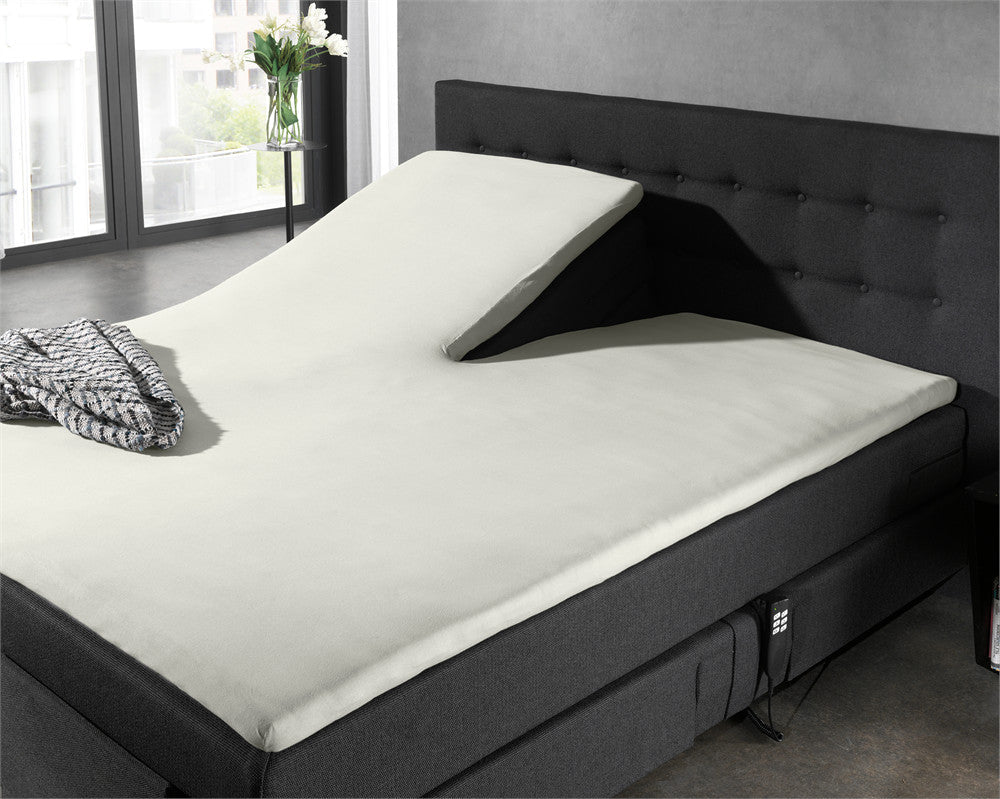 100% Cotton Jersey Fitted Sheet for Split Topper | Cream | Single - 140cm (W) x 200cm (L) - The Bedding & Blankets Store