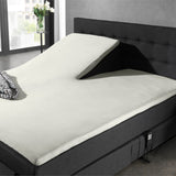 100% Cotton Jersey Fitted Sheet for Split Topper | Cream | Single - 140cm (W) x 200cm (L) - The Bedding & Blankets Store