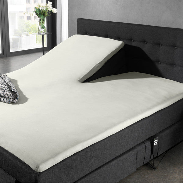100% Cotton Jersey Fitted Sheet for Split Topper | Cream | Single - 140cm (W) x 200cm (L) - The Bedding & Blankets Store