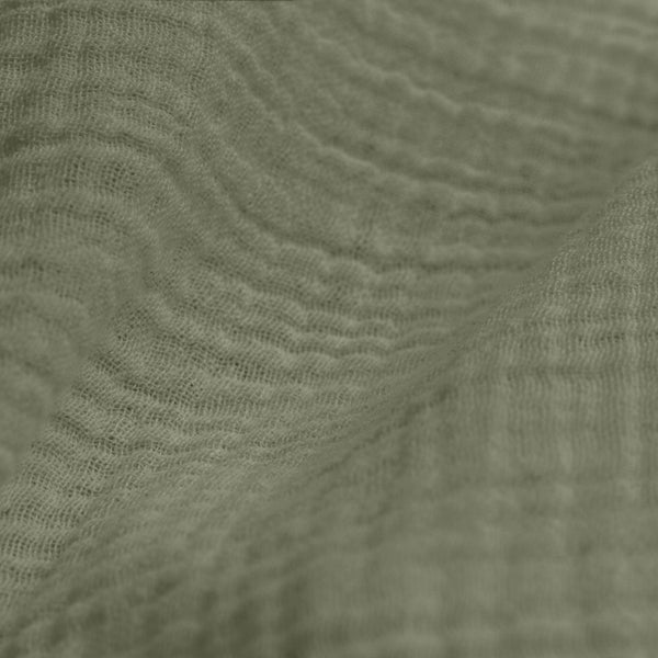 100% Cotton Muslin Duvet Cover Set Mossy | Green | King - 240cm (W) x 200/220cm (L) - The Bedding & Blankets Store