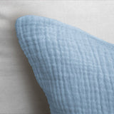 100% Cotton Muslin Duvet Cover Set Mousseline | Blue | Single Long - 140cm (W) x 200cm (L) - The Bedding & Blankets Store