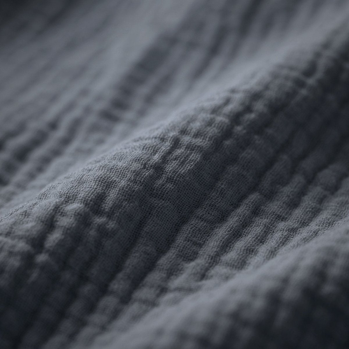 100% Cotton Muslin Duvet Cover Set Mousseline | Midnight Blue | Single - 140cm (W) x 220/240cm (L) - The Bedding & Blankets Store