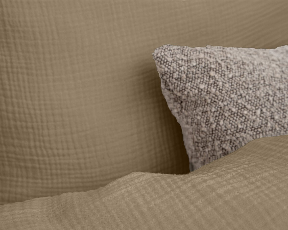 100% Cotton Muslin Duvet Cover Set Mousseline | Nude Skin | King - 240cm (W) x 200/220cm (L) - The Bedding & Blankets Store