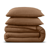 100% Cotton Muslin Duvet Cover Set Mousseline | Terracotta | King - 240cm (W) x 200/220cm (L) - The Bedding & Blankets Store