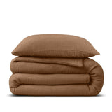 100% Cotton Muslin Duvet Cover Set Mousseline | Terracotta | King - 240cm (W) x 200/220cm (L) - The Bedding & Blankets Store