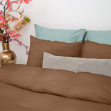 100% Cotton Muslin Duvet Cover Set Mousseline | Terracotta | King - 240cm (W) x 200/220cm (L) - The Bedding & Blankets Store