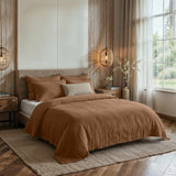 100% Cotton Muslin Duvet Cover Set Mousseline | Terracotta | King - 240cm (W) x 200/220cm (L) - The Bedding & Blankets Store