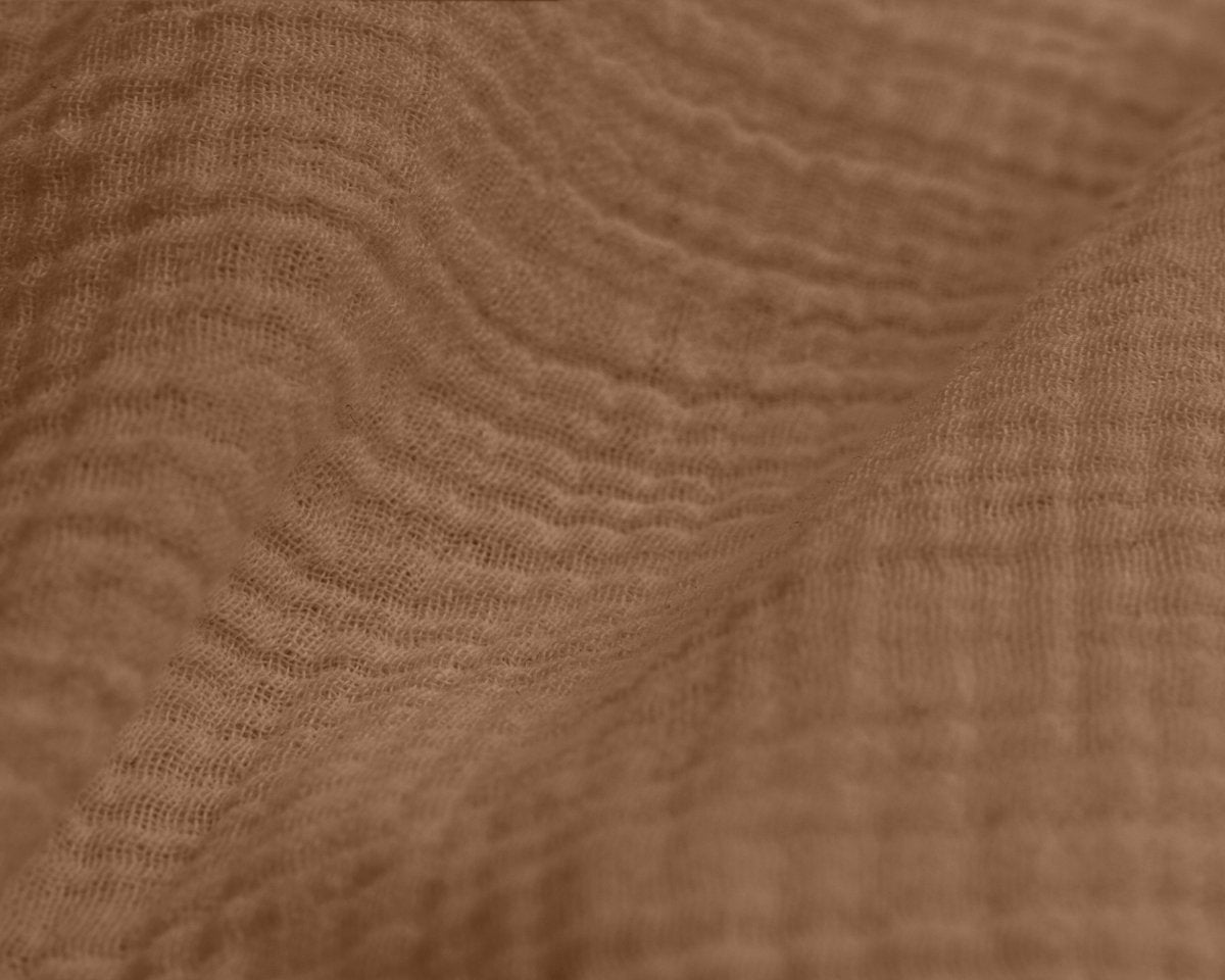 100% Cotton Muslin Duvet Cover Set Mousseline | Terracotta | King - 240cm (W) x 200/220cm (L) - The Bedding & Blankets Store