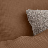 100% Cotton Muslin Duvet Cover Set Mousseline | Terracotta | King - 240cm (W) x 200/220cm (L) - The Bedding & Blankets Store