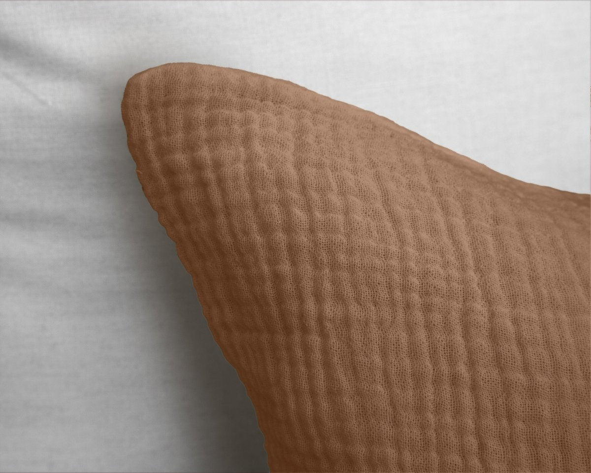 100% Cotton Muslin Duvet Cover Set Mousseline | Terracotta | King - 240cm (W) x 200/220cm (L) - The Bedding & Blankets Store