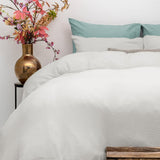 100% Cotton Muslin Duvet Cover Set Mousseline | White | Single Long - 140cm (W) x 200/220cm (L) - The Bedding & Blankets Store