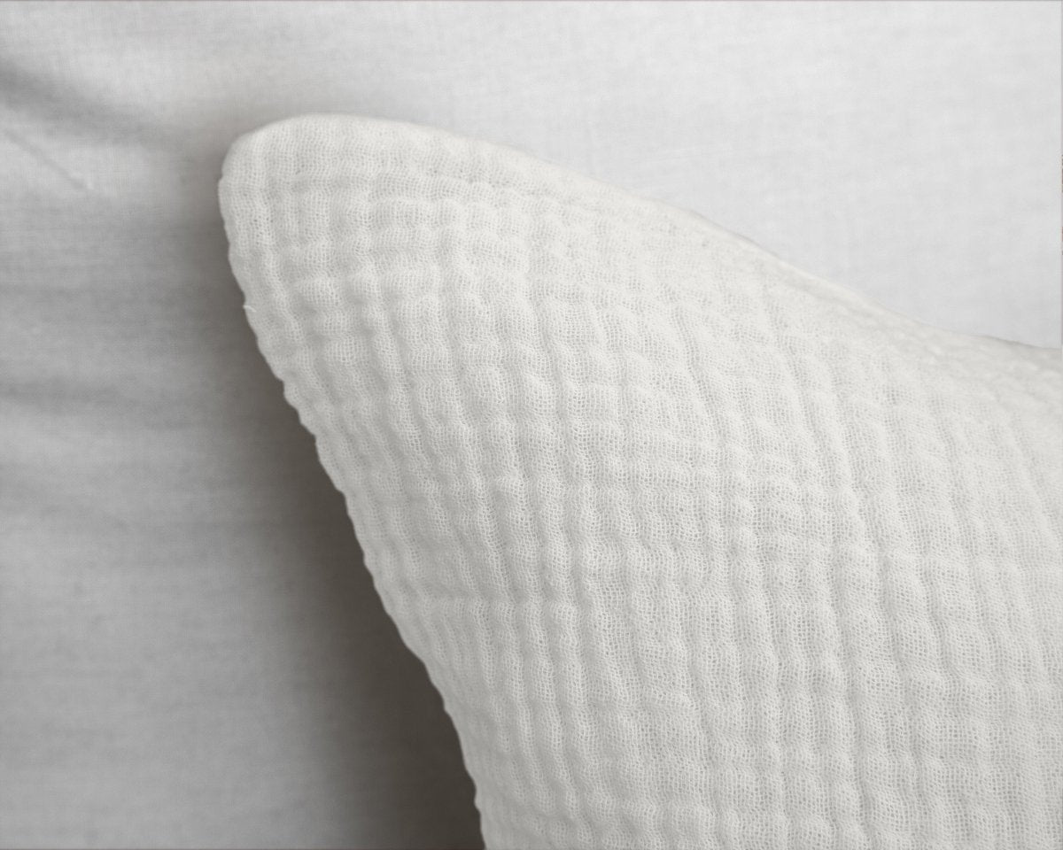 100% Cotton Muslin Duvet Cover Set Mousseline | White | Single Long - 140cm (W) x 200/220cm (L) - The Bedding & Blankets Store
