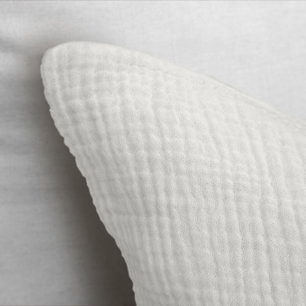100% Cotton Muslin Duvet Cover Set Mousseline | White | Single Long - 140cm (W) x 200/220cm (L) - The Bedding & Blankets Store