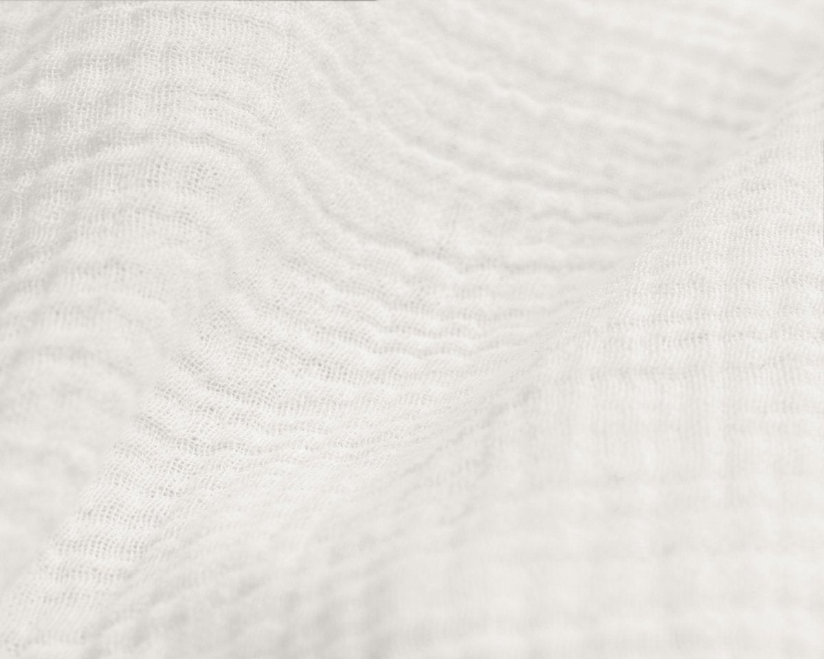 100% Cotton Muslin Duvet Cover Set Mousseline | White | Single Long - 140cm (W) x 200/220cm (L) - The Bedding & Blankets Store