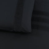 100% Cotton Percale Duvet Cover Set Bali | Black | King Long - 240cm (W) x 220cm (L) - The Bedding & Blankets Store