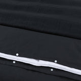 100% Cotton Percale Duvet Cover Set Bali | Black | King Long - 240cm (W) x 220cm (L) - The Bedding & Blankets Store