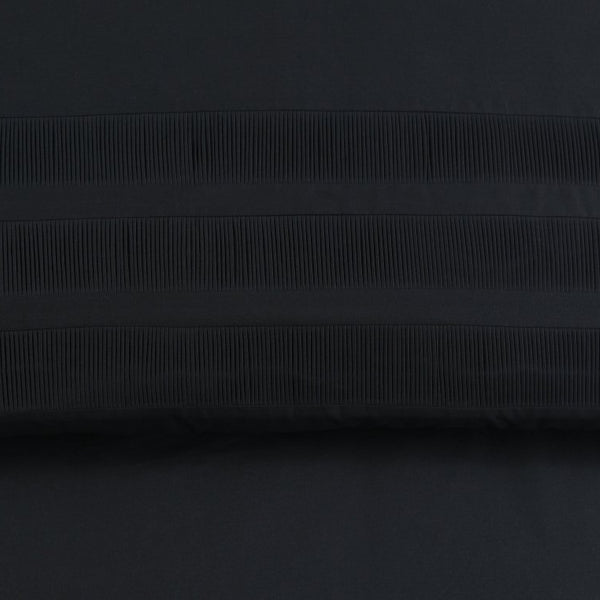 100% Cotton Percale Duvet Cover Set Bali | Black | King Long - 240cm (W) x 220cm (L) - The Bedding & Blankets Store